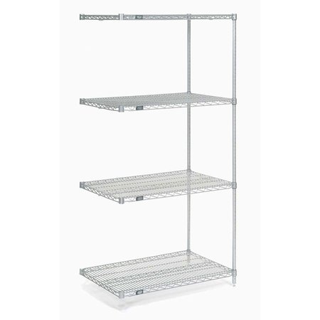 NEXEL 5 Tier Chrome Wire Shelving Add-On Unit, 30W x 21D x 86H A21308C5